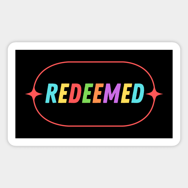 Redeemed | Christian Typography Magnet by All Things Gospel